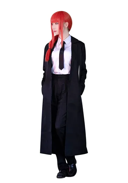 Chainsaw Man Makima Cosplay Costume Anime Outfit Uniform Women's Jacket Suit Set with Tie for Halloween C-ZOFEK