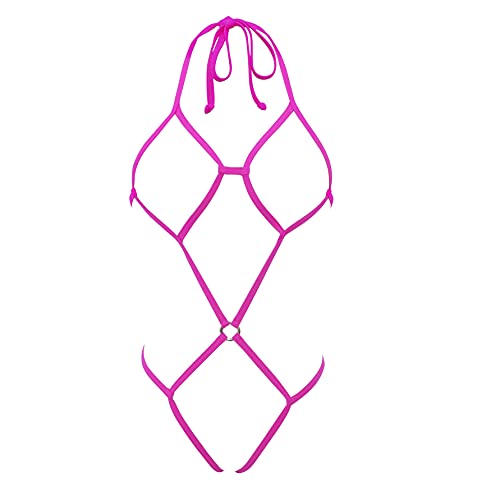 SHERRYLO Sling Bikini Extreme Micro Bikinis G String Thong Mini Exotic Tanning Bathing Suit - 21005-fuchsia