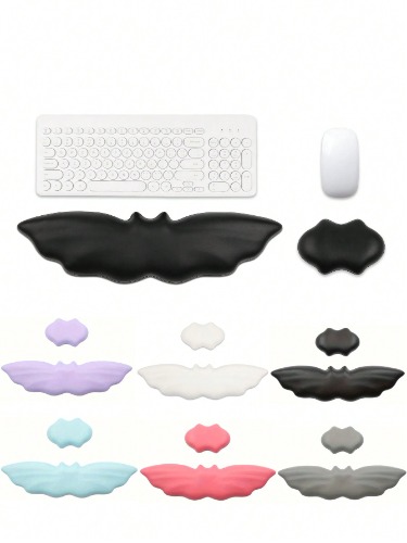 1 Set Bat-Shaped Keyboard Wrist Rest And Mouse Wrist Pad
