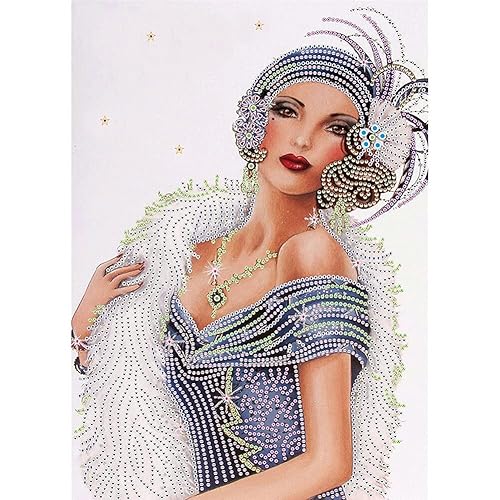 OENYY 5D DIY Diamond Painting Kits for Adults, Special Shaped Diamond Painting Lady Partial Drill Diamond Dot Crystal Rhinestone Diamond Art Crafts by for Wall Home Decor (12*16inch)