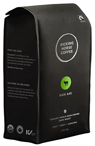 Kicking Horse Coffee, Kick Ass, Dark Roast, Whole Bean, Certified Organic, Fairtrade, Kosher Coffee, 2.2 Lb, 35.2 Ounce - 2.2 Pound (Pack of 1)