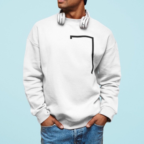 Mens Angled Logo Crewneck Sweatshirt - White / M