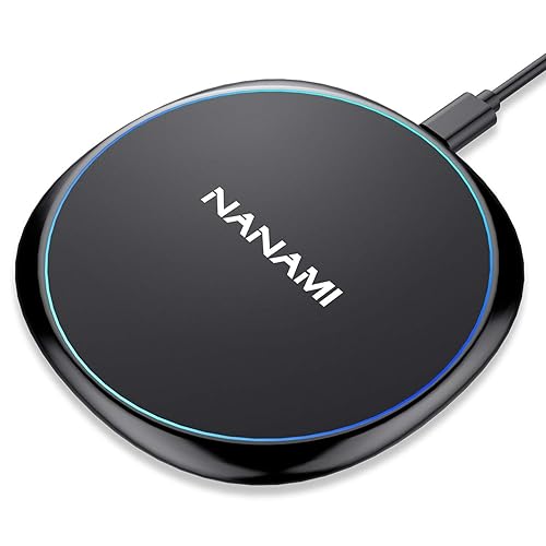 NANAMI Wireless Charger for iPhone and Samsung - Wireless Charging Pad Qi-Certified 10W Max for iPhone 16 15 14 13 12 SE 2 11 Xs XR X 8 Plus New Airpods and Galaxy S24 Ultra FE S23 S22 S21 S20 S10 S9 - Elegant Black