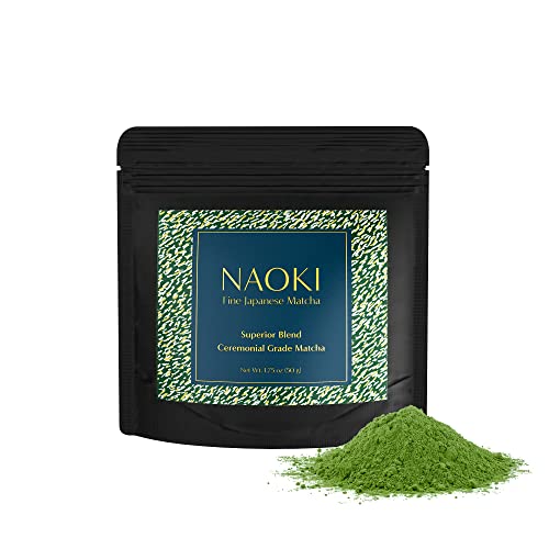 Naoki Matcha Superior Ceremonial Blend – Authentic Japanese First Harvest Ceremonial Grade Matcha Green Tea Powder from Uji, Kyoto (50g / 1.75oz) - Superior Blend - 1.75 Ounce (Pack of 1)