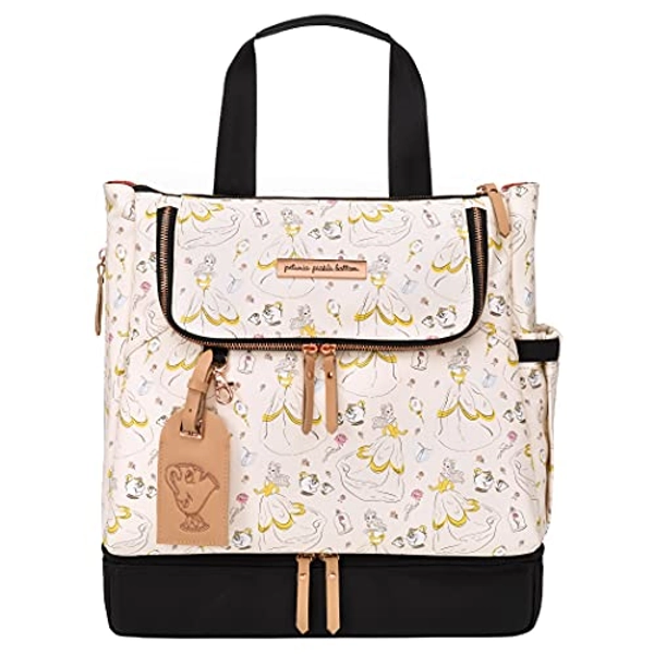 Petunia Pickle Bottom Pivot Backpack | Multiple carrying options (backpack/tote) | Insulated Pockets Keep you Organized | Modern Silhouette | Disney Beauty & The Beast - Whimsical Belle