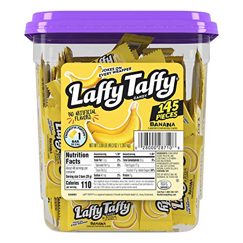 Laffy Taffy Candy, Banana Flavor, Individually Wrapped Candy (145 Pieces) - Banana - 145 Count (Pack of 1)