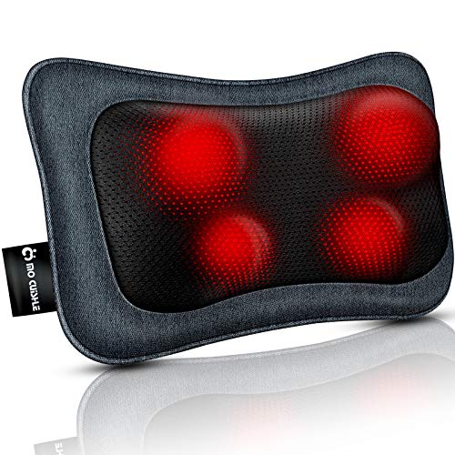 Mo Cuishle Back Massager with Heat, Shiatsu Back and Neck Massager, Electric Shoulder Massager, Kneading Massager Back, Relax Back Pain, Neck Pain, Massage Pillow for Back, Neck, Leg - Navy