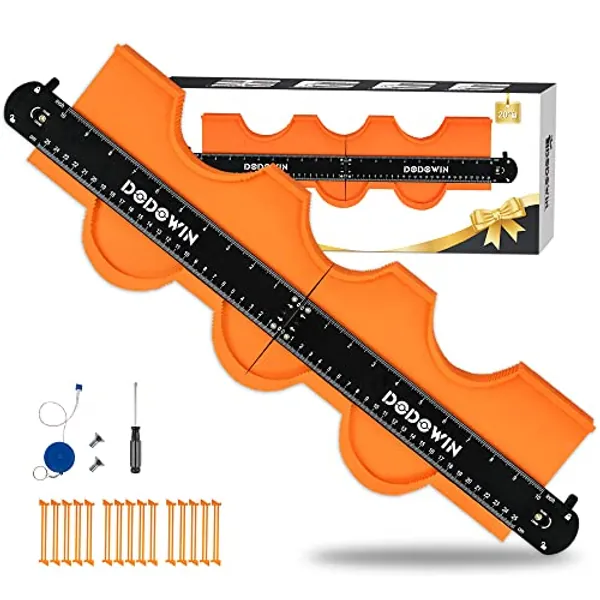 dodowin Connectable Contour Gauge 20inch, Fathers Day Gifts, Mens Gifts for Birthday Dad Husband Him, Super Gauge Outline Shape Tool，Anniversary Boyfriend Gifts Ideas, Woodworking Flooring Tools