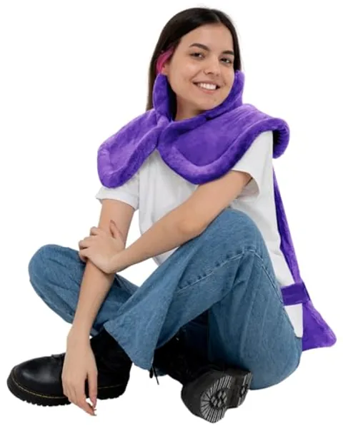 Heating Pad for Back Pain Relief, CooCoCo Electric Heated Neck and Shoulder Wrap, Cute Heat Pad with 6 Heat Levels, Christmas Birthday Gifts for Women Mom Wife Girlfriend, ETL Certified, Purple