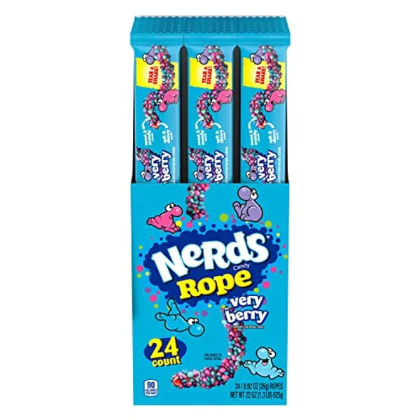 Nerds Rope Candy, Very Berry, 0.92 Ounce Ropes (Pack of 24)