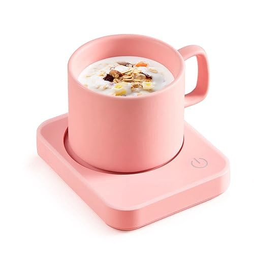 VOBAGA Coffee Mug Warmer, Electric Coffee Warmer for Office Desk Accessories with Auto Shut Off, 3 Temperature Setting Smart Cup Warmer for Heating Coffee, Beverage, Milk and Tea (No Mug) - Pink