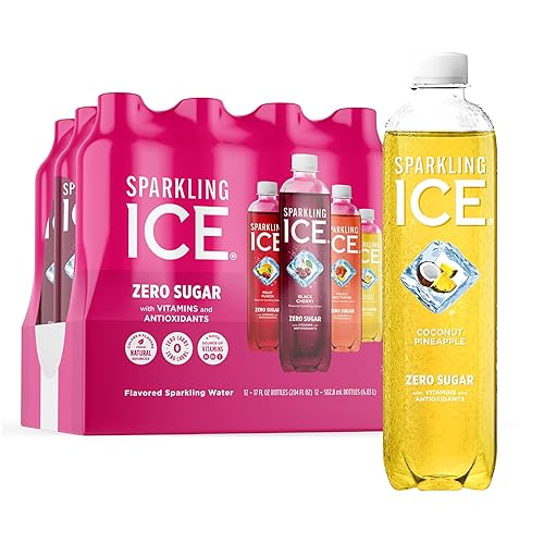 Sparkling Ice Pink Variety Pack, Flavored Sparkling Water, Zero Sugar, and Vitamins and Antioxidants, 17 fl oz, 12 count (Black Cherry, Peach Nectarine, Coconut Pineapple, Fruit Punch) - Pink Variety Pack