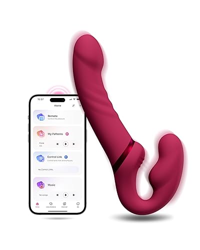 LOVENSE Lapis Strapless Strap on Dildos Double-Ended G Spot Vibrator with Flexible Bulb Vibrating Butt Plug Adult Toy & Game Remote Control Clitoral Stimulator Sex Toys for Women Lesbian Couple