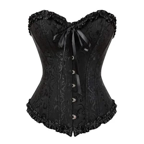 Grebrafan Corset Ballet Clasico Brocado Corsé Tallas Grandes - 42-44 - Black