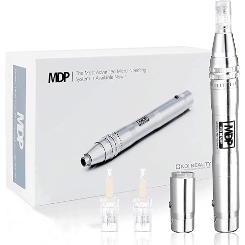 KOI BEAUTY Professionelles Dermapen Microneedling Pen Set, Elektrisch Derma Pen Gerät Wiederaufladbar 0-2,5mm für Gesicht &Körper, Micro Needling Device für Narben, Falten - MDP-A400.pro