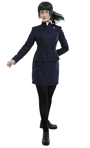 haikyuu Maki Cosplay Costume with Stockings Japanese Anime JK Uniform Coat Skirts Shirt Outfits - Large