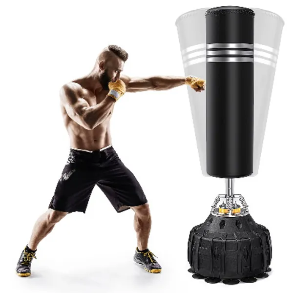 Dprodo Freestanding Punching Bag 70’’ - 182lb Heavy Boxing Bag with Suction Cup Base for Adult Youth - Men Stand Kickboxing Bag for Home Office