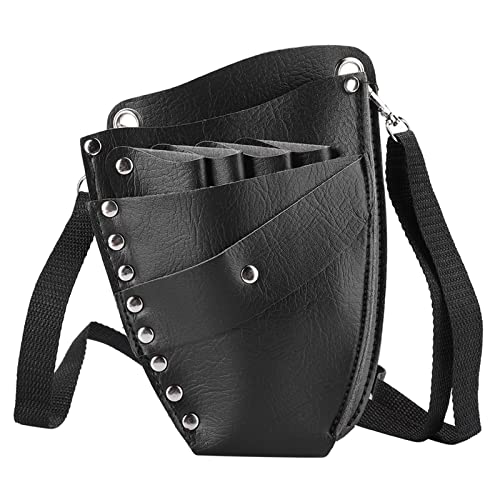 Barber Case for Stylist, Shear Holder Hair Tool Scissors Holster Hairdresser Clipper Bag Waist Shoulder Belt Storage Pouch Pu Leather Salon for Hairstylists Groomer Makeup Artists Comb Clip Men Women