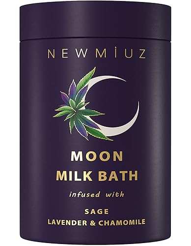 Cleansing Sage Moon Milk Bath Soak - Lavender Chamomile - Moisturize & Soften Skin Spiritual Stress Relief Gifts for Women Destress Luxury Spa Bath Salt Powder Birthday Perfect Stocking Stuffers - Lavender - 8 Ounce (Pack of 1)