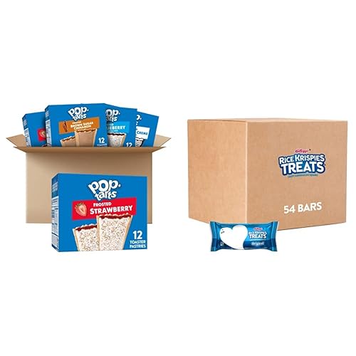 Pop-Tarts Toaster Pastries, Breakfast Foods, Kids Snacks, Variety Pack (60 Pop-Tarts) + Rice Krispies Treats Marshmallow Snack Bars, Kids Snacks, School Lunch, Original (54 Bars)