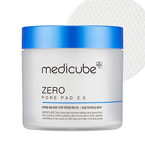 Medicube Zero Pore Pads 2.0 - Dual-Textured Facial Toner Pads for Exfoliation and Minimizing Pores with 4.5% AHA Lactic Acid & 0.45% BHA Salicylic Acid - Ideal for All Skin Types - Korean Skin Care - 70 Count (Pack of 1)
