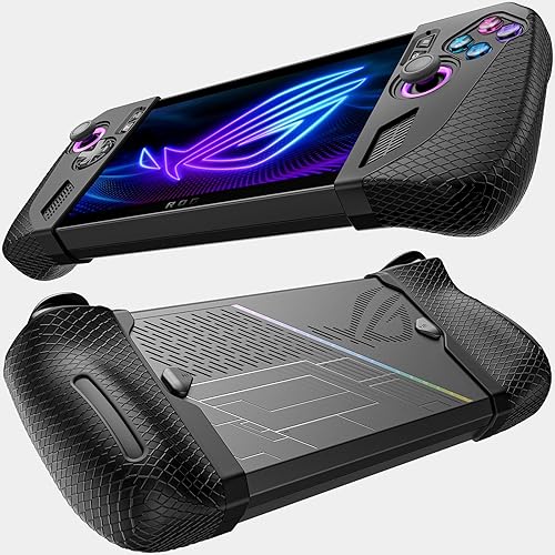 JSAUX Funda Protectora de Silicona Compatible con ROG Ally X, ROG Ally X Grip, ROG Ally X Grip Skin, ASUS Rog Ally X Accesorios, Juego de Fundas de Silicona (una Izquierda y una Derecha)-PC0113 Negro