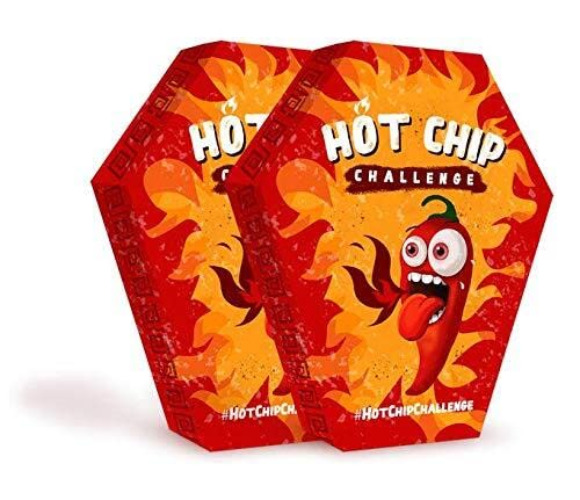 Hot Chip Challenge Box, Carolina Reaper Chili, 2er Pack (2 xTortilla-Chip extrem scharf) - 