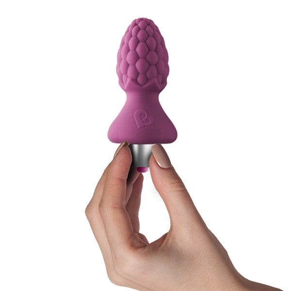 Rocks-Off® Ass-Berries Raspberry Vibrating Butt Plug - Purple