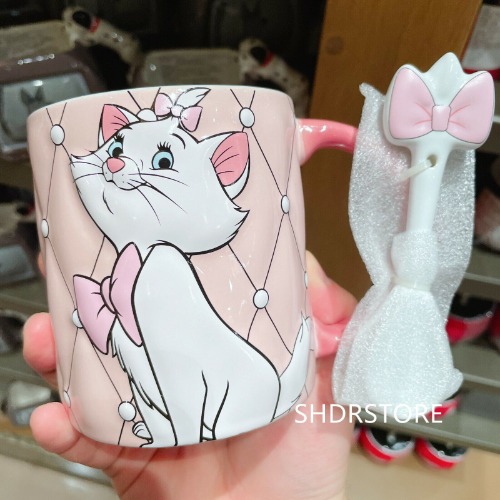 Disney Marie mug cup with spoon Shanghai Disneyland exclusive