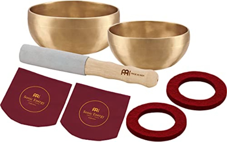 Meinl Sonic Energy Singing Bowls, Singing Bowls Set, Universal Series SET, Composto da 2 campane tibetane, SB-U-900 - Set 2 pezzi misura 11.5 / 12.5 cm
