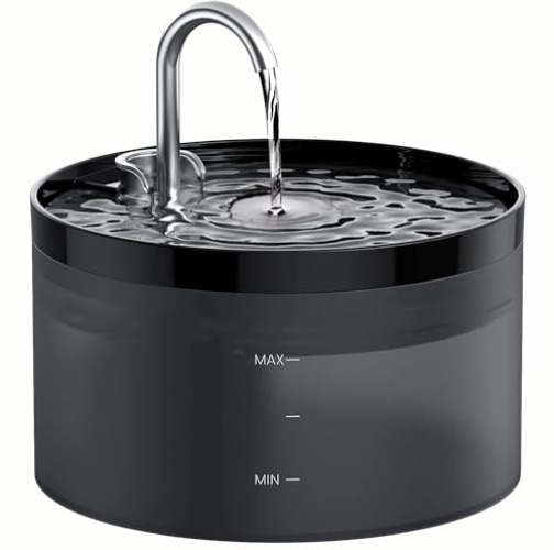 Fontanella per Gatti: Fontanella Gatti - 2L Fontanella Gatto - Fontanella Gatti - Fontana Gatti - Forma di Rubinetto - Super Silenziosa - Adatto a Più Animali Domestici - Nero - GIOTOHUN Fontanella - Nero-2L