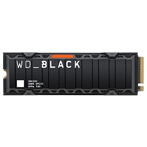 WD_BLACK SN850X 1TB NVMe M.2 SSD, M.2 2280 NVMe SSD with Heatsink, Gaming Expansion SSD, PCIe Gen4 NVMe, High Performance Internal SSD, Read speeds up to 7300 MB/s, Write speeds up to 6,300 MB/s - Heatsink - 1 TB