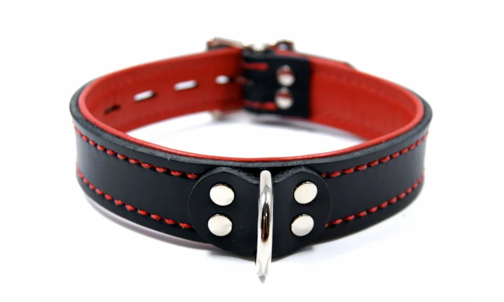 Lined Dee Ring Collar | Small (12.5" to 15.5") / Red Latigo