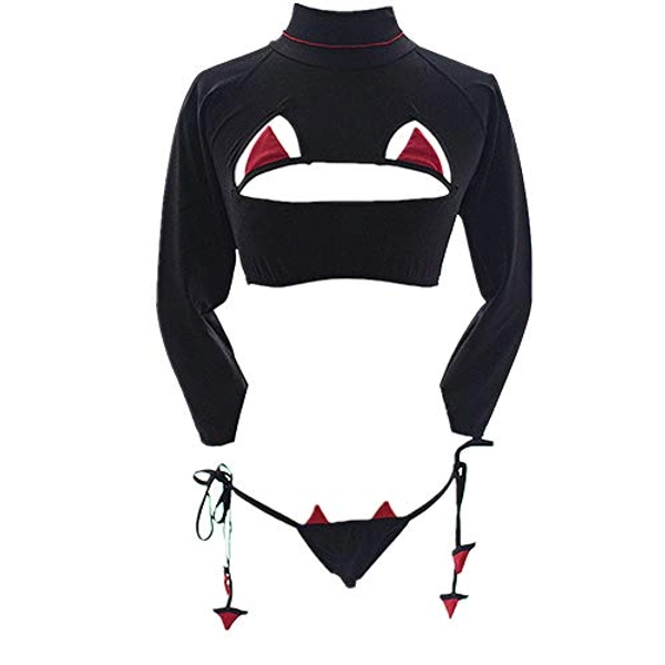 TOMORI Womens Cute Cat Lingerie Naughty Devil Costume Outfit Lolita Anime Cosplay Sleepwear