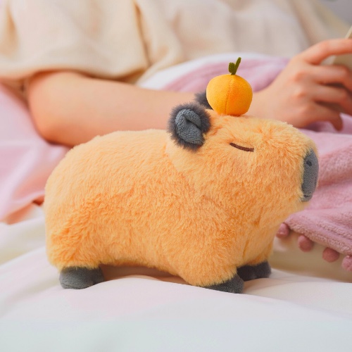 🍊 Orange Capybara Plushie (10"/25cm)