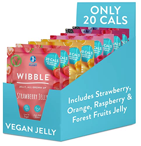 Wibble Jelly Crystals, 8 pack, Variety Pack, Jello, Vegan Jelly Powders, Low Sugar, Low Calorie, Serves 4, Vegetarian Jelly Crystals, Vegetarian Jello Powder, 57 g (Pack of 8) - Variety Pack - Pack of 8