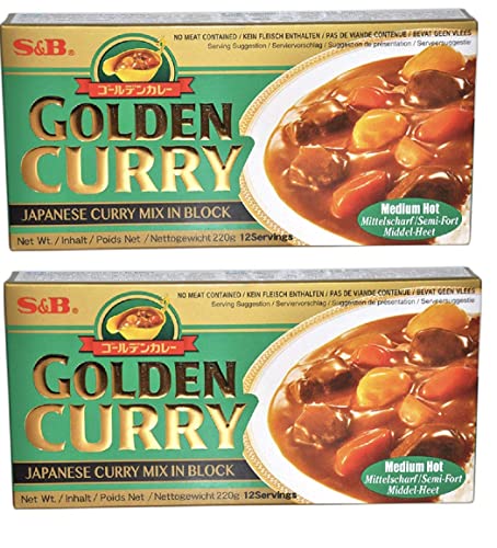 GOLDEN CURRY - Mélange pour curry japonais épicé (moyen) lot de 2