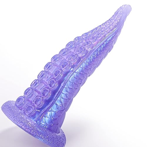 Tentacle Dildo for Women, Huge Anal Dildo with Strong Suction Cup for Hands-Free Play, Realistic Dildo Sex Toys for Men Prostate Massage, 9.2 in Monster Dragon Dildo Adult Sex Toys - Blue-purple