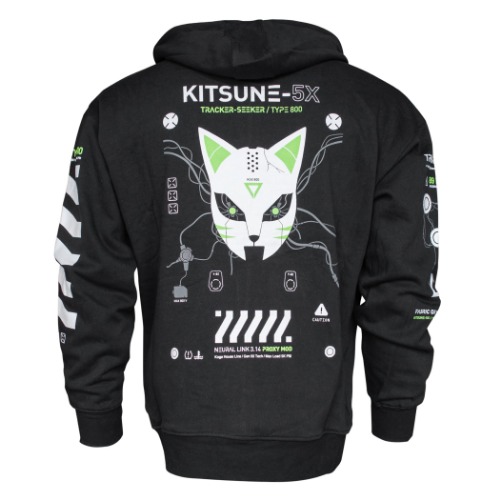 Kitsune-5X LM Black Zip Hoodie | XL