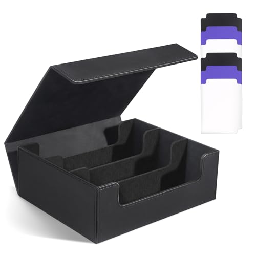 HZGXQN Trading Card Storage Box for MTG Card 1800+, Leather Magnetic Closure Commander Card Deck Case, collectible trading card Boxes cases organizer Fits for Magic Cards, Yugioh and Sports Cards
