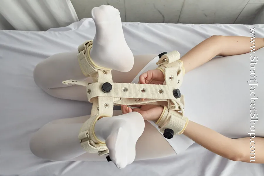 Set of Wrist and Ankle Cuffs Restraints with Segufix Locks / Asylum / Medical / Hogtied / Handcuffs / Bondage Institutional