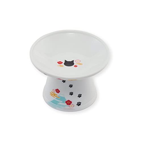 Necoichi Extra Wide Raised Cat Food Bowl, Elevated, Prevent Neck & Whisker Fatigue, Dishwasher and Microwave Safe, No.1 Seller in Japan! (Fuji Limited Edition, Extra Wide) - Fuji Limited Edition - Extra Wide