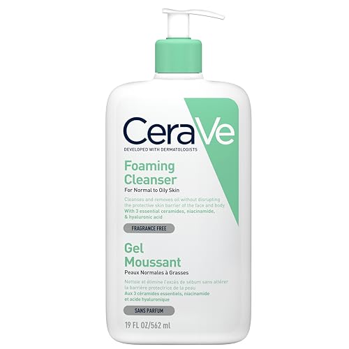 CeraVe Foaming Cleanser for Normal to Oily Skin with Niacinamide and 3 Essential Ceramides - 562 ml (Pack of 1)