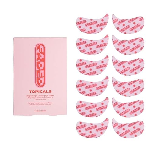 Topicals Faded Brightening Under Eye Masks | Patches to Depuff, Hydrate, Brighten and Cool | Reduce Dark Circles and Fine Lines | Contains Kojic Acid, Caffeine and Niacinamide (Set of 6) - 6 Count (Pack of 1)