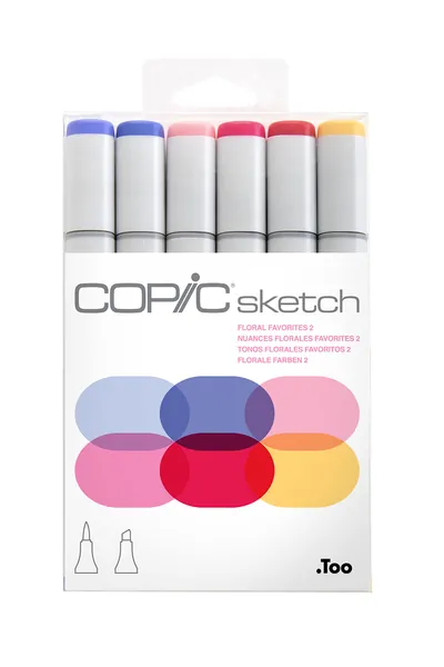 Copic Sketch, Alcohol-based Markers, 6pc Set, Floral Favorites 2