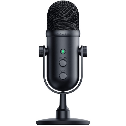 Razer Seiren V2 Pro USB Microphone for Streaming, Gaming, Recording, Podcasting on PC, Twitch, YouTube: High Pass Filter - Mic Monitoring and Gain Control - Built-in Shock Absorber and Mic Windsock - Seiren V2 Pro