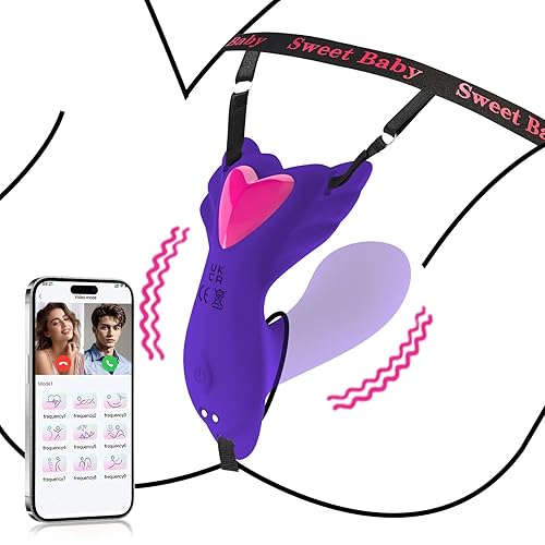 Panty Wearable Vibrator Insert Dildo Womens Sex Toys with 9 Vibrations, APP Control Adult Sex Toys for Couples Vibrater, G Spot Butterfly Vibrators Female Sex Toy Sexual Pleasure Tools for Women