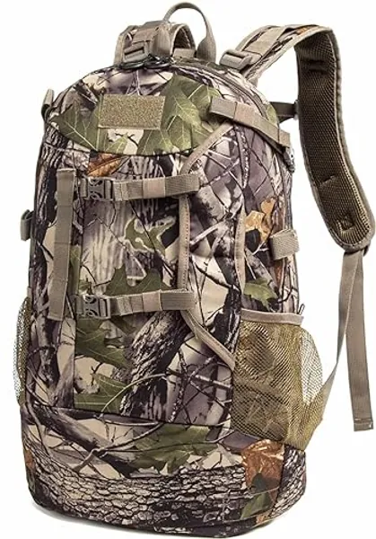 MERALIAN Hunting Backpack with Waterproof Rain Cover,Durable Large Hunting Day Pack for Rifle Bow Gun. - Green