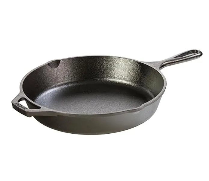 Lodge Cast Iron Skillet, Pre-Seasoned and Ready for Stove Top or Oven Use, 10.25", Black - 10.25" - Skillet