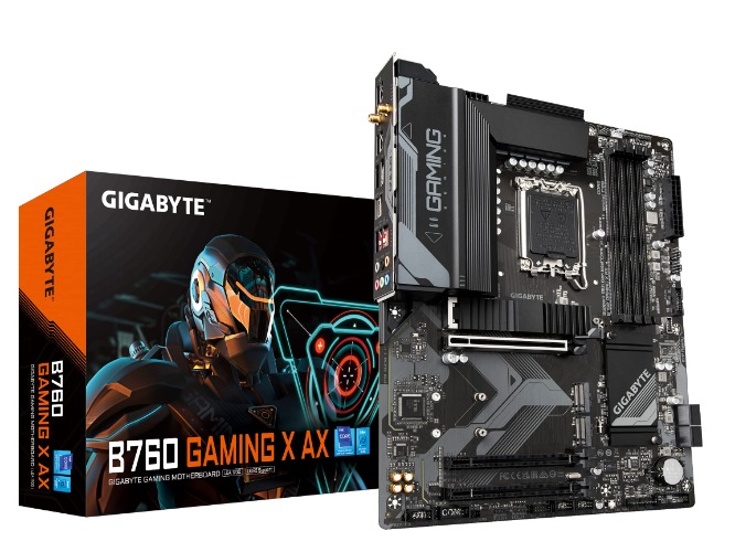 GIGABYTE B760 Gaming X AX (LGA 1700/ Intel/ B760/ ATX/DDR5/ M.2/ PCIe 4.0/ USB 3.2 Gen2X2 Type-C/AMD WiFi 6E/ 2.5GbE LAN/Q-Flash Plus/PCIe EZ-Latch/Motherboard) - B760 GAMING X AX
